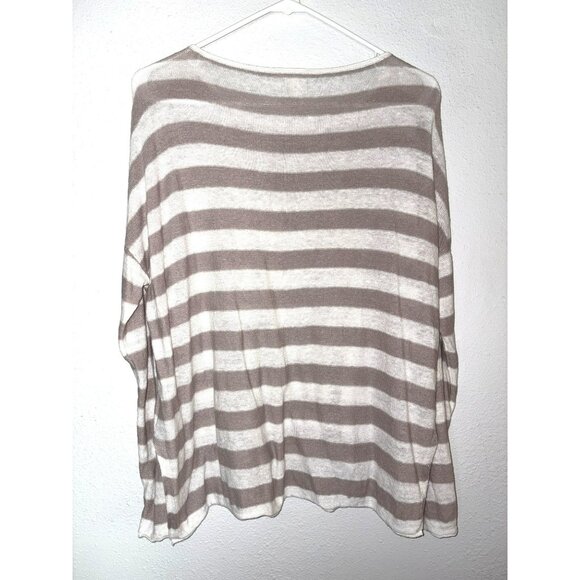 Eileen Fisher Organic Linen Striped Long Sleeve Sweater Top Size S - Picture 8 of 8